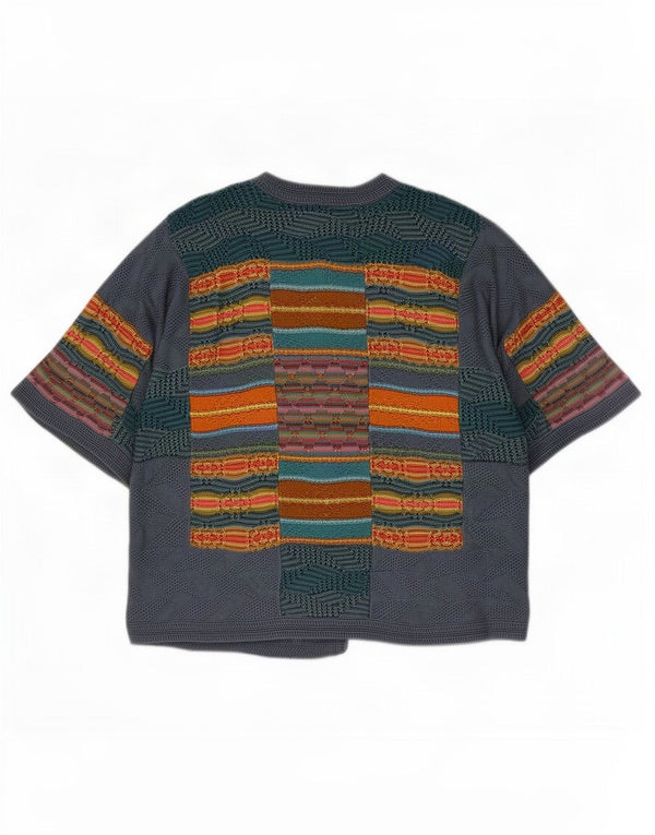 Peruwiański sweter damski Connection z krótkim rękawem UK 6 XS, szary