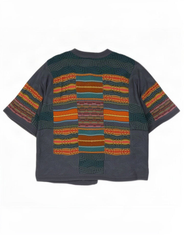 Peruwiański sweter damski Connection z krótkim rękawem UK 6 XS, szary