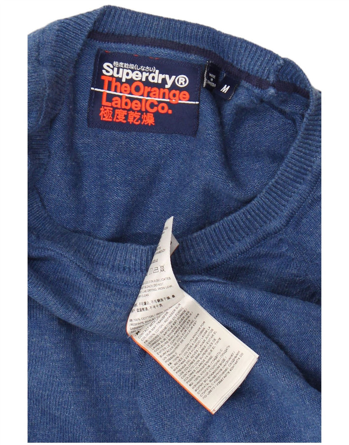 SUPERDRY Męski sweter z dekoltem w łódkę, średni niebieski, bawełniany