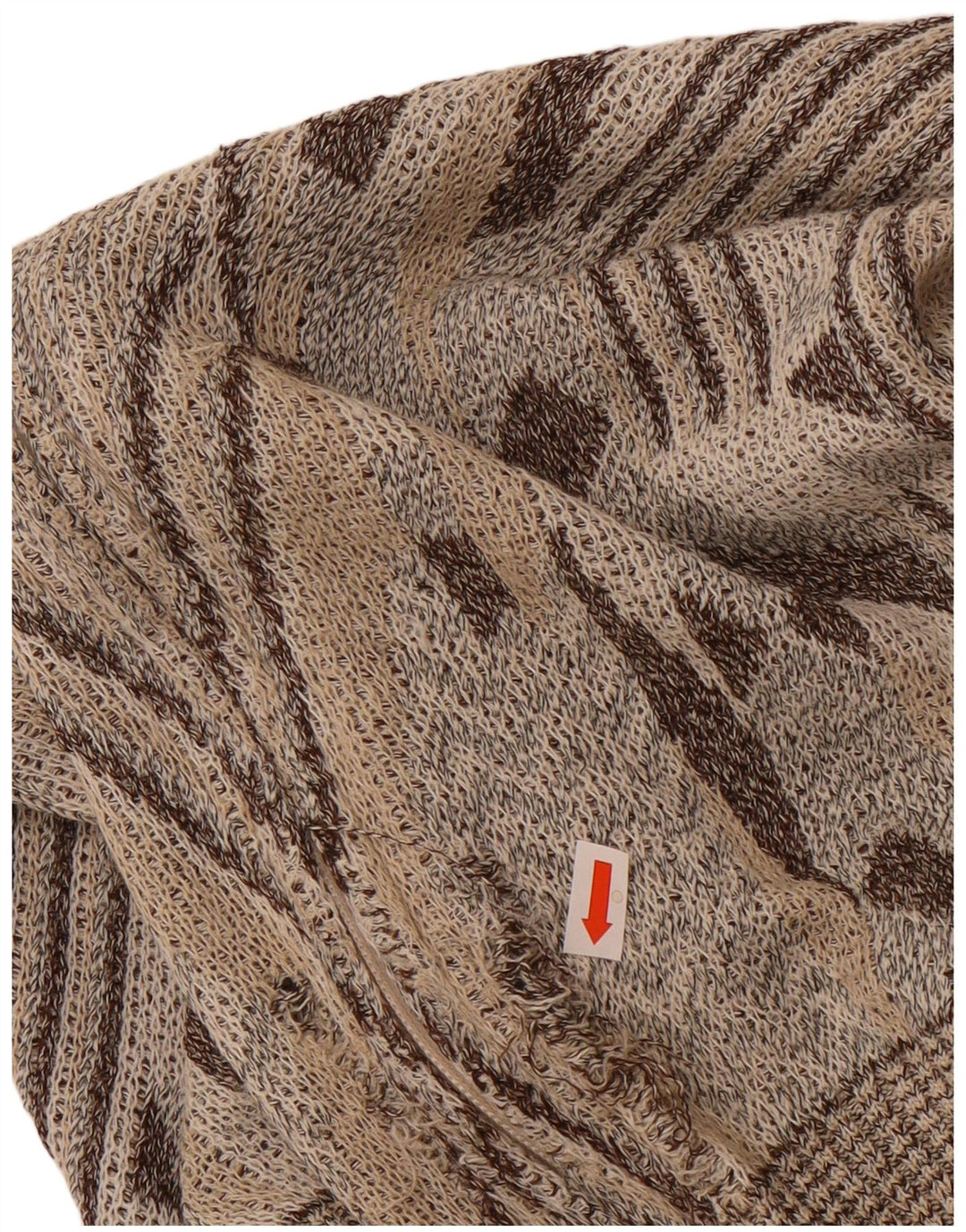 SALVIATO Mens Cardigan Sweater Medium Beige Geometric