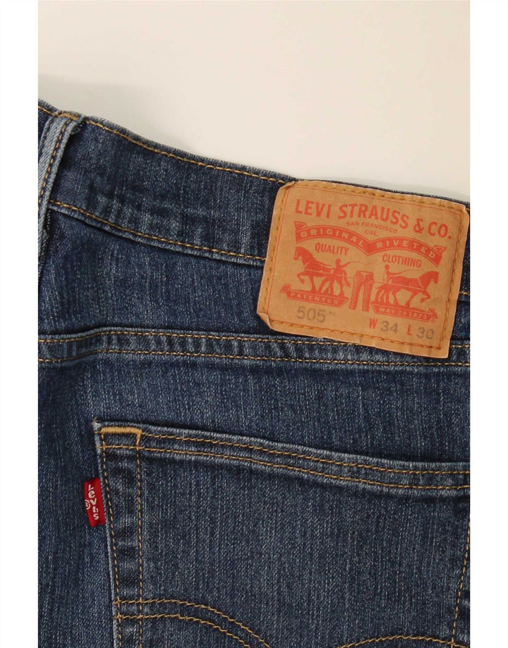 Męskie jeansy Levi's 505 Straight W34 L30 Niebieskie bawełniane