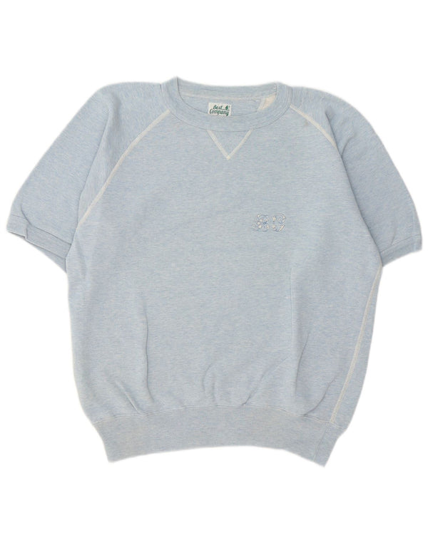 Best Company Womens Short Sleeve Sweatshirt Jumper UK 10 Small Blue