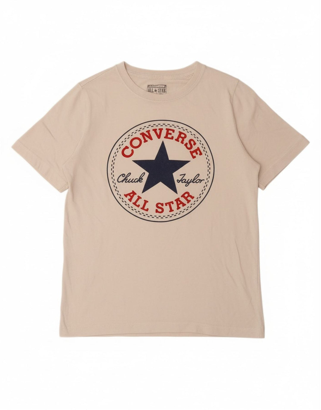 CONVERSE Chłopięcy T-shirt z grafiką, 10-11 lat, średni, biały, bawełniany