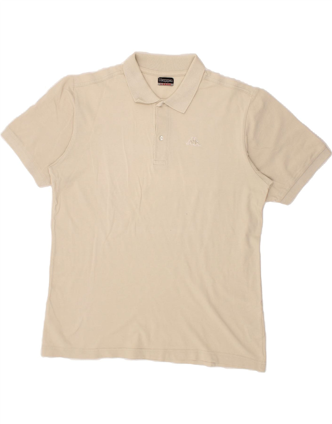 KAPPA Mens Polo Shirt Large Beige Cotton Vintage Kappa and Second-Hand Kappa from Messina Hembry 