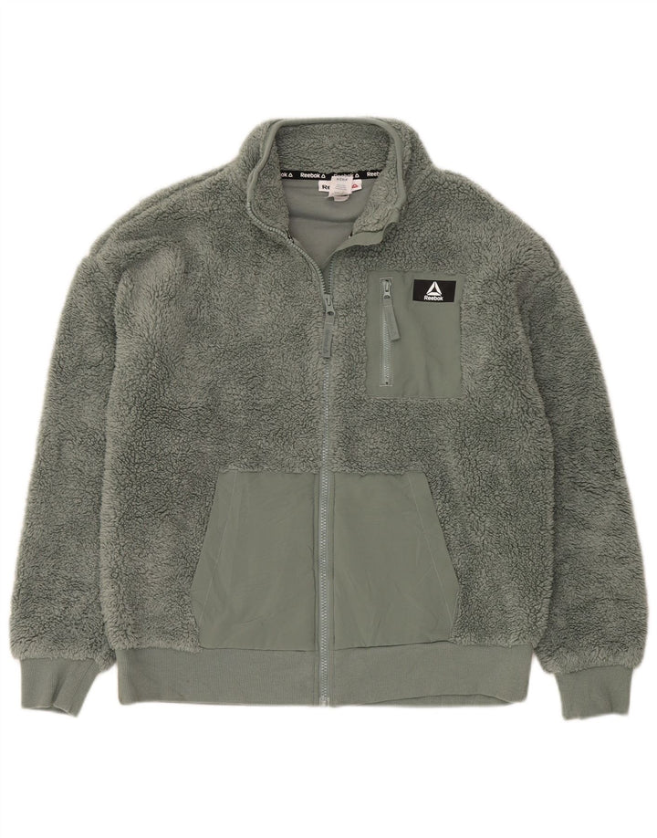 Damska kurtka polarowa Reebok Oversize UK 10, mała, zielona, poliester