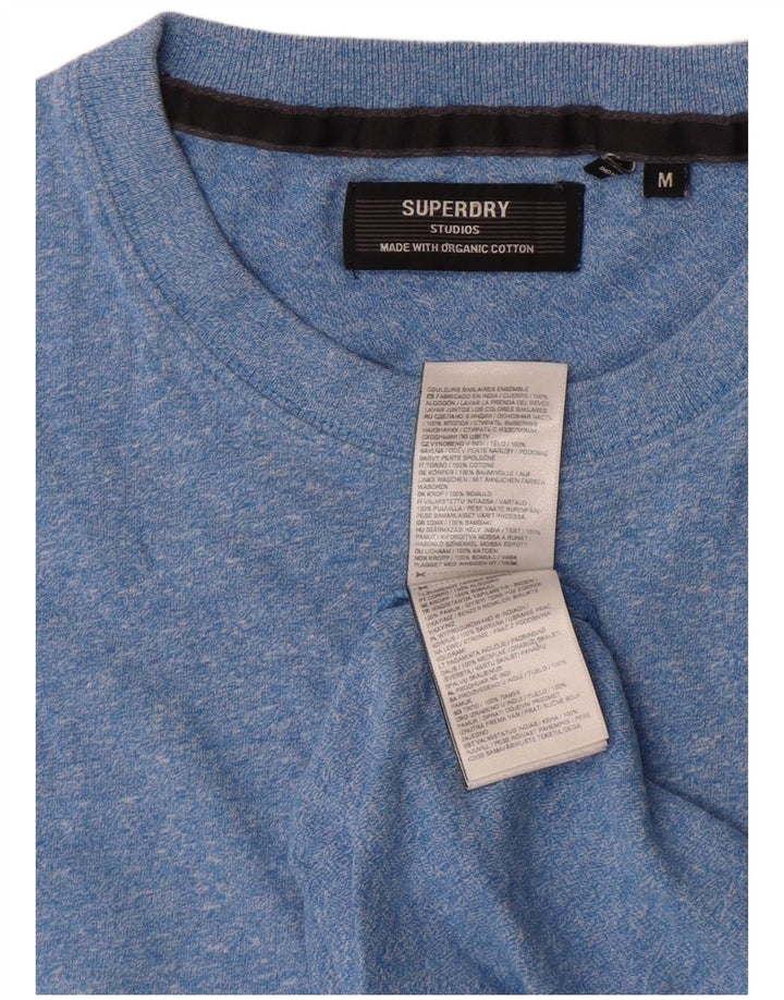 T-shirt męski Superdry, bawełniany, średni niebieski w cętki