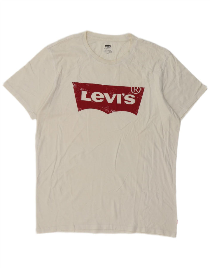 Męski T-shirt z grafiką Levi's, duży, biały