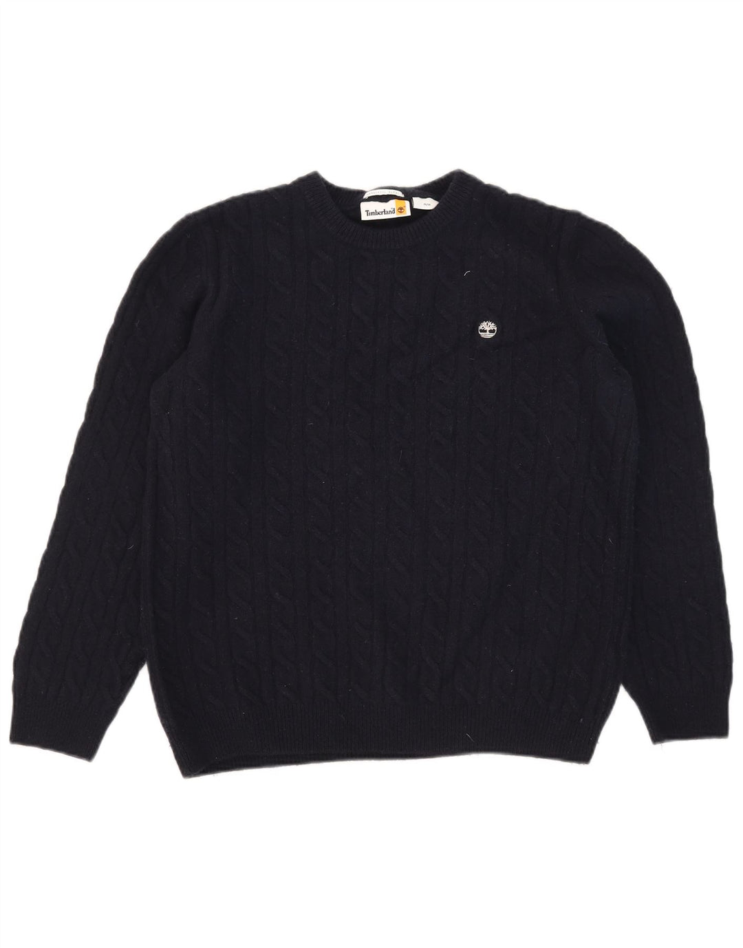 Męski sweter Timberland z okrągłym dekoltem, średni granatowy wełniany
