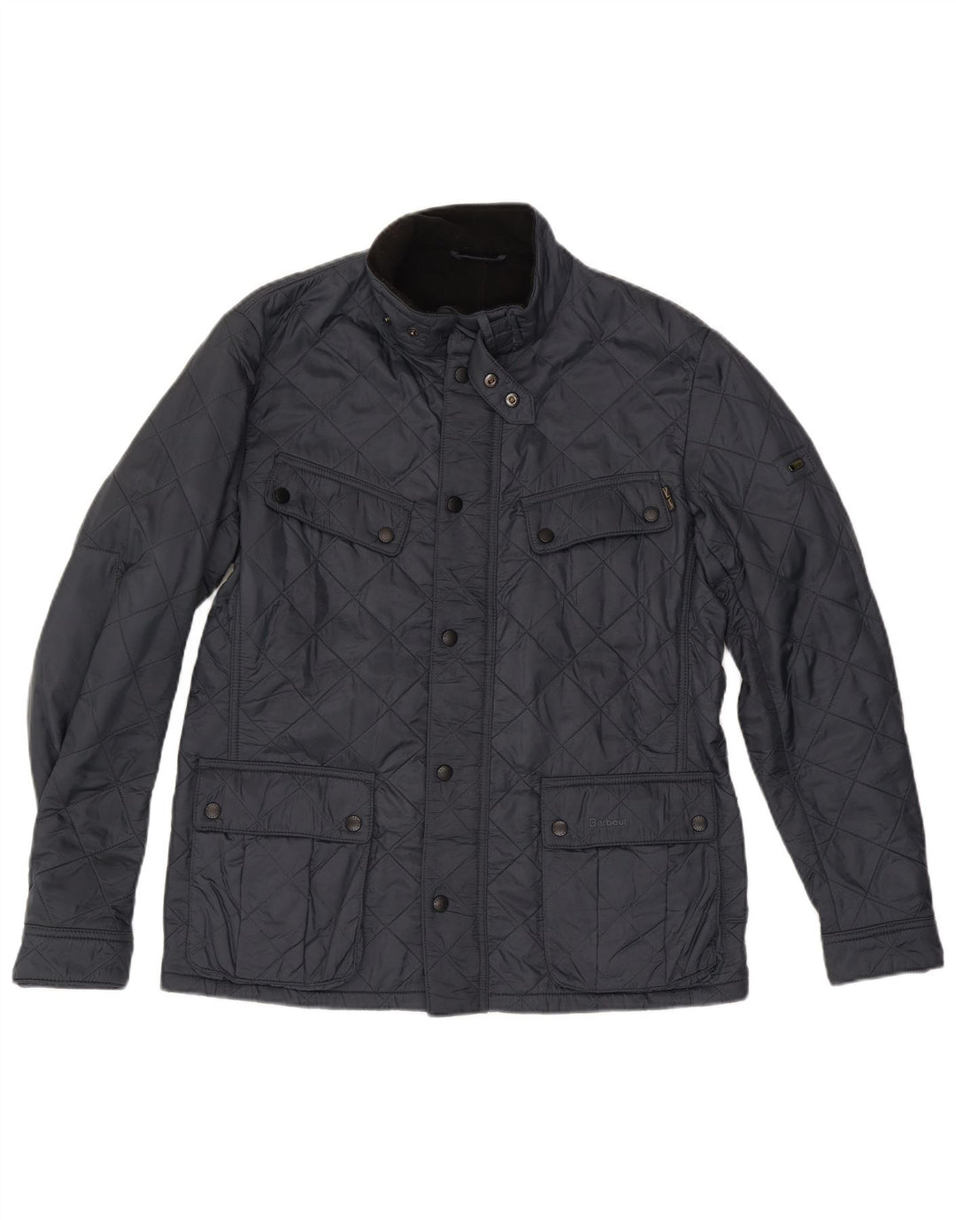 Męska pikowana kurtka BARBOUR UK 40, duża granatowa, poliamidowa
