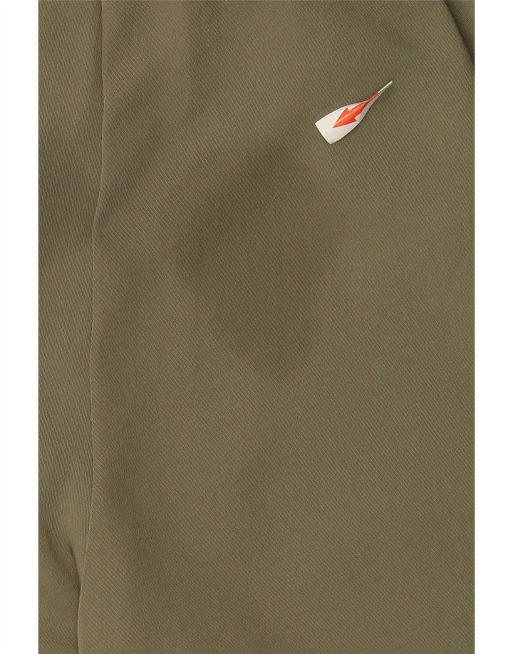 Damskie, zwężane spodnie Zara, duże, W32 L24, khaki, poliester