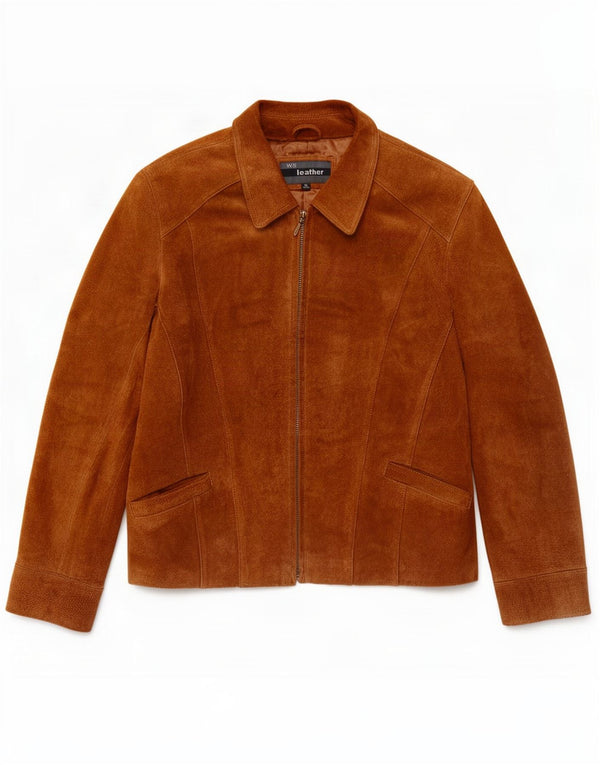 Damska kurtka zamszowa WS UK 16, duża brązowa skóra