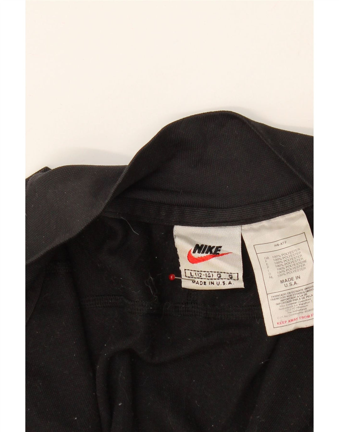 NIKE Womens Zip Neck T-Shirt Top US 12/14 Large Black Polyester Vintage Nike and Second-Hand Nike from Messina Hembry 