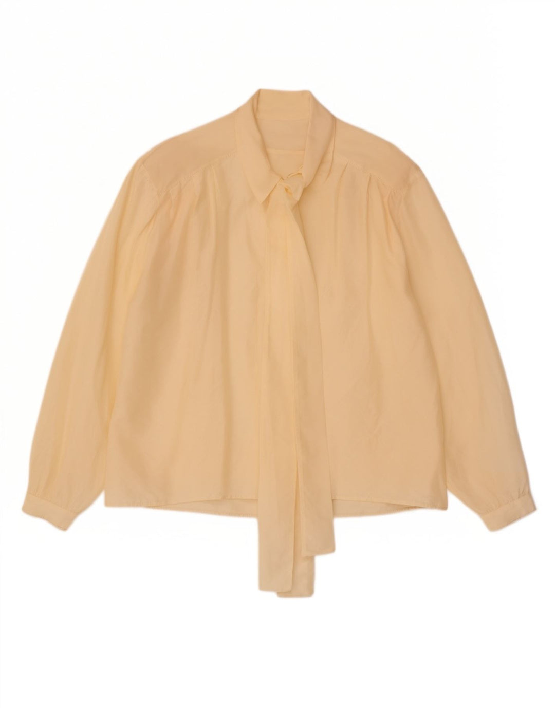 Bluzka damska vintage, wiązana z przodu, UK 18 XL, beżowa