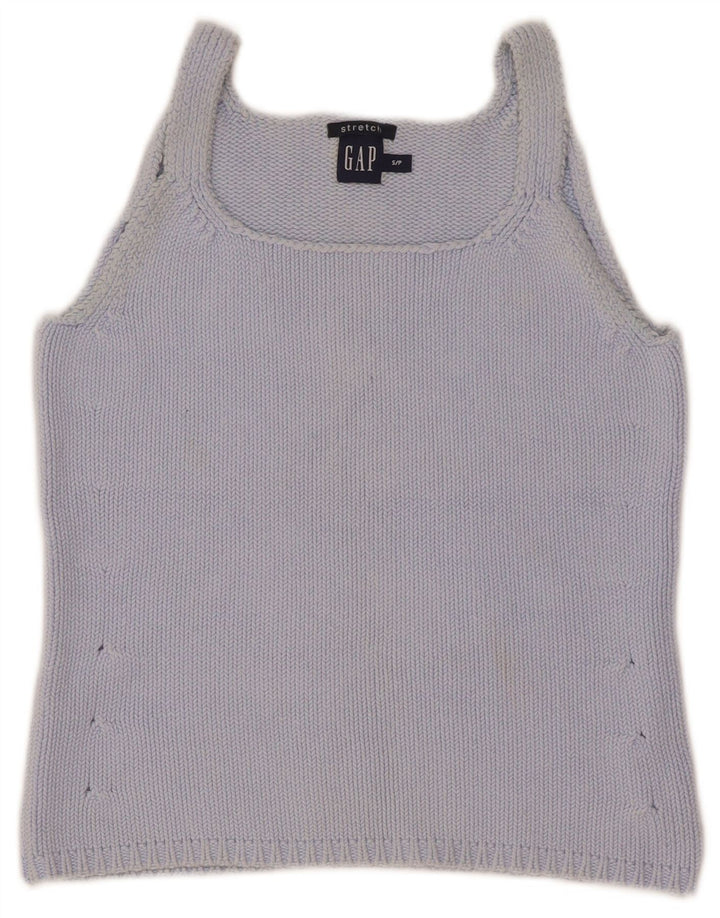 Damski top na ramiączkach Gap Crop Knit UK 8 Small Blue Cotton