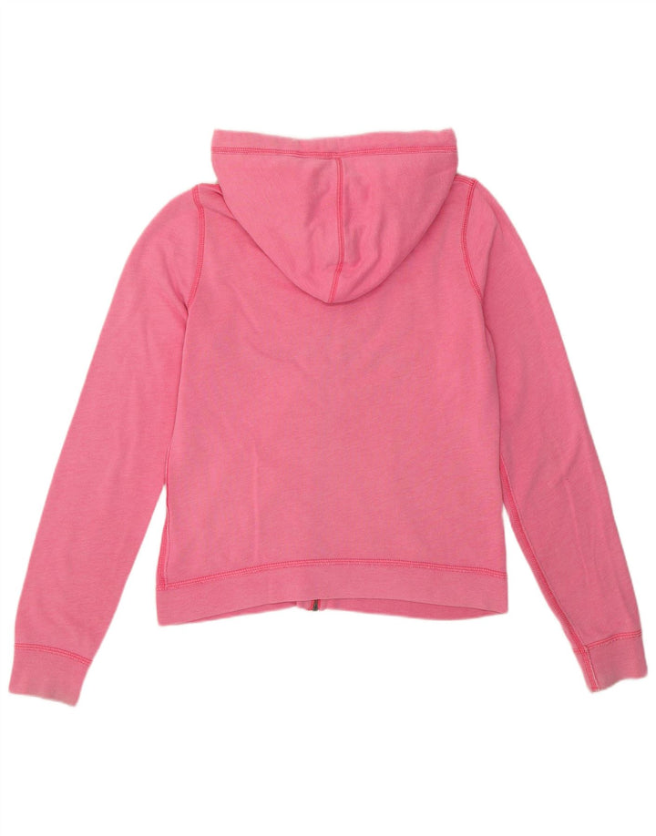 ABERCROMBIE & FITCH Womens Graphic Zip Hoodie Sweater UK 14 Medium Pink Vintage Abercrombie & Fitch and Second-Hand Abercrombie & Fitch from Messina Hembry 