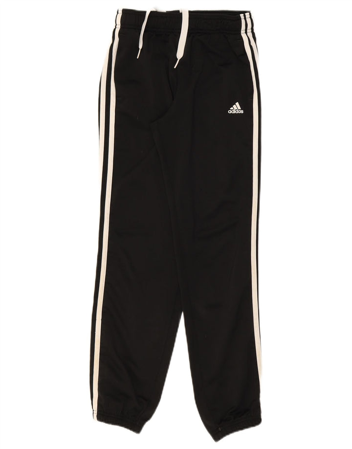 ADIDAS Boys Tracksuit Trousers Joggers 11-12 Years  Black Polyester