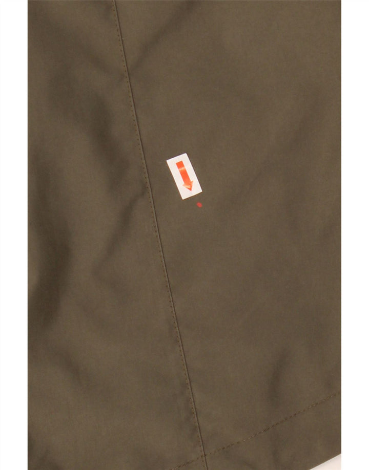 Damska kurtka przeciwdeszczowa z kapturem Jack Wolfskin UK 14/16, duża, khaki, poliester