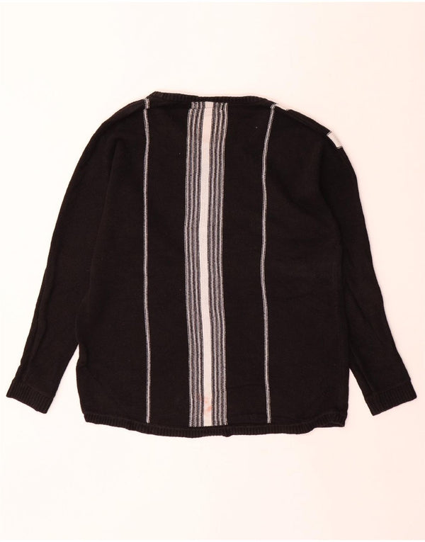 CALVIN KLEIN Męski sweter z dekoltem w łódkę, bawełniany, w średnie czarne paski