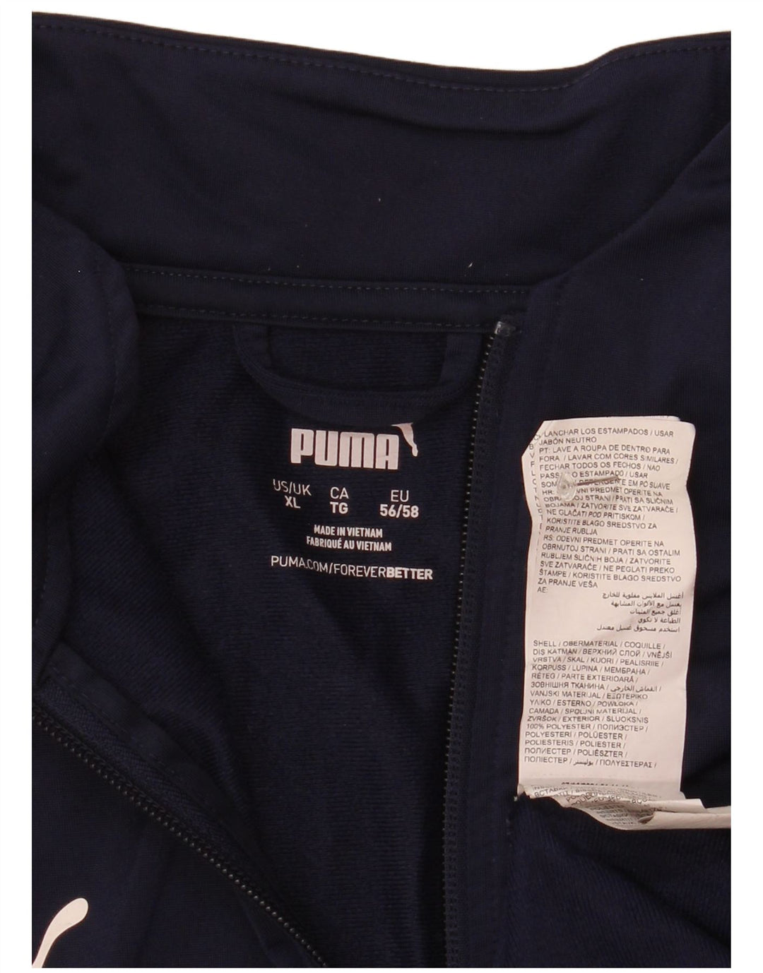 Męski dres Puma z zamkiem błyskawicznym i topem XL Granatowy poliester