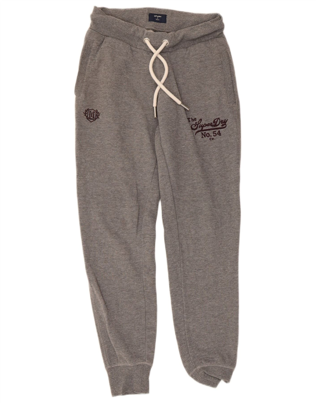 Damskie spodnie dresowe SUPERDRY z grafiką Joggers UK 8 Small Grey Flecked