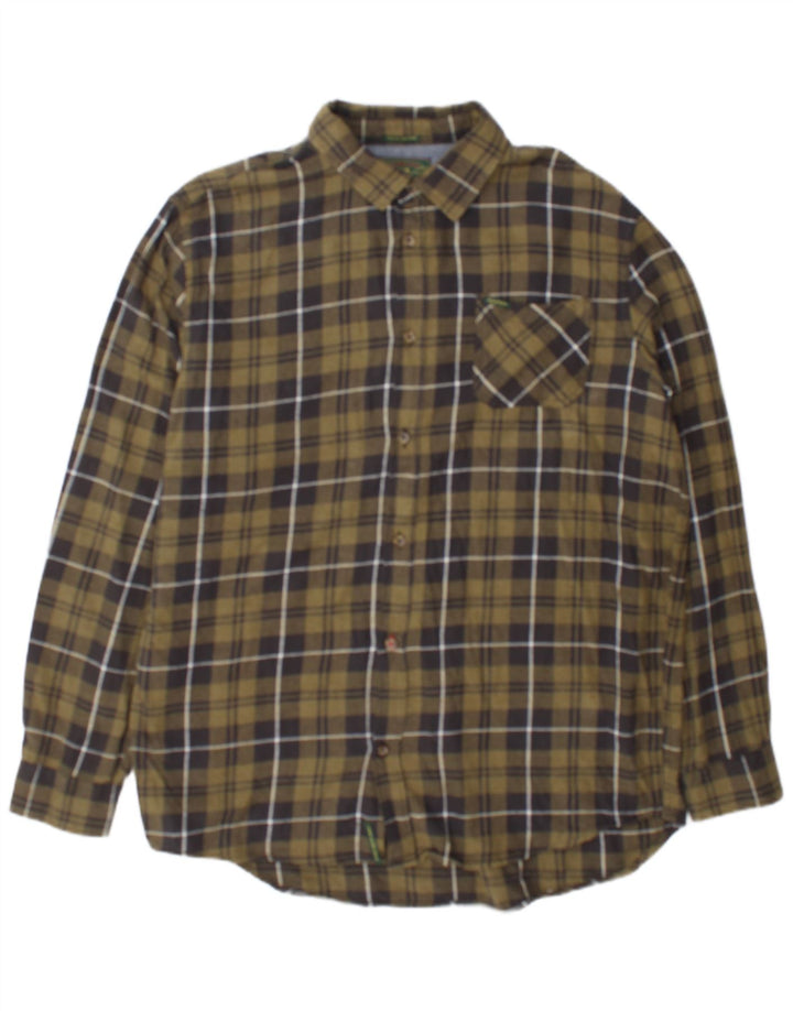 Męska koszula flanelowa Alcott 2XL Khaki, bawełniana krata