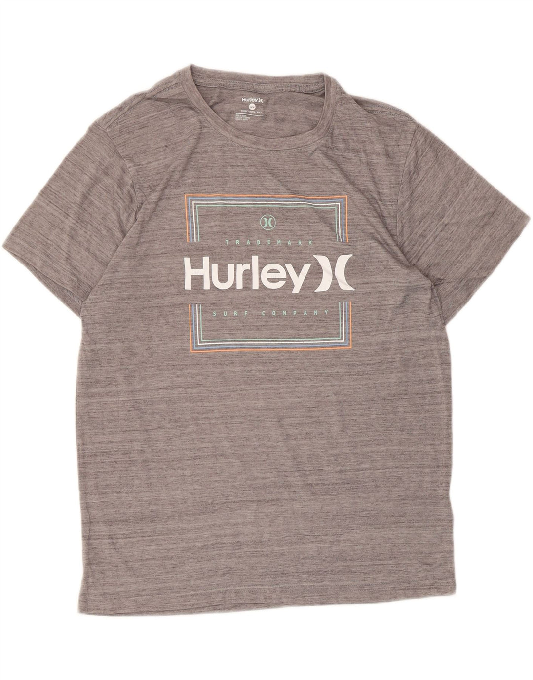 Męski T-shirt z grafiką Hurley Top, średni szary, poliester