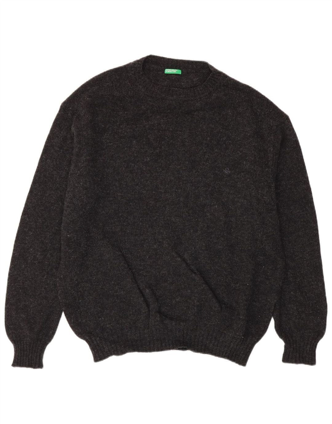 Męski sweter z okrągłym dekoltem Benetton XL, szary, nakrapiany