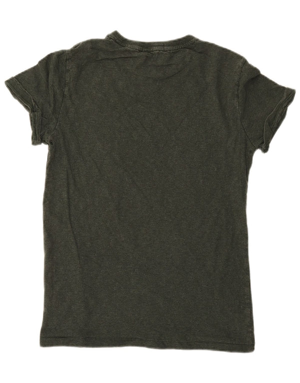 SUPERDRY Męski T-shirt z grafiką, mały, bawełniany khaki