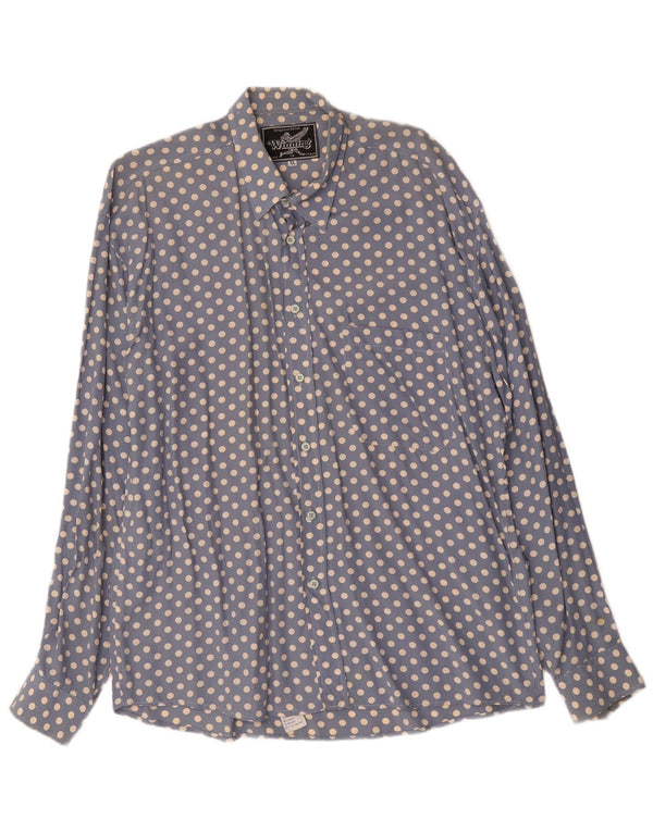 Koszula męska Vintage XL w niebieskie kropki, wiskoza