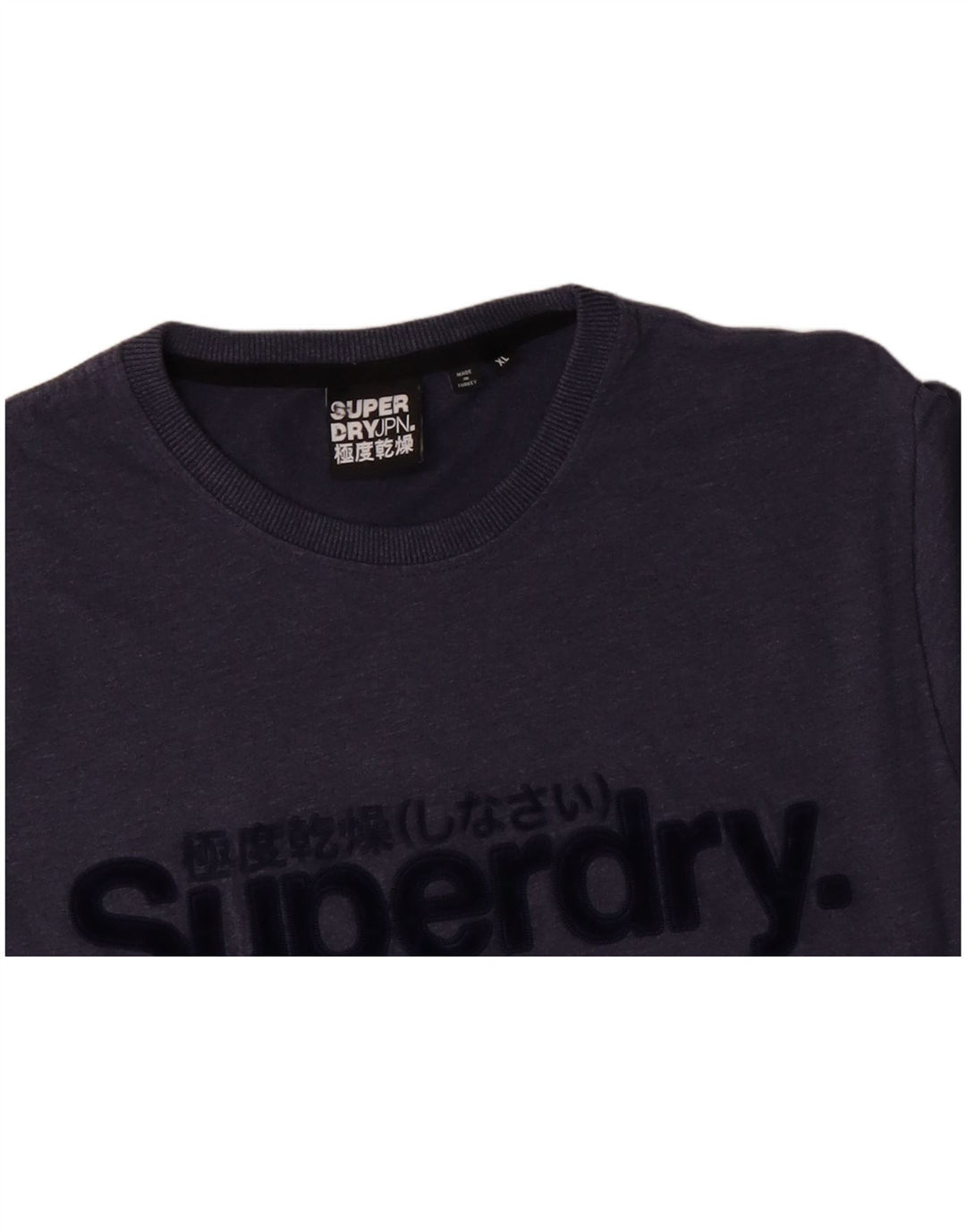 SUPERDRY Męski T-shirt z grafiką, góra XL, niebieska bawełna