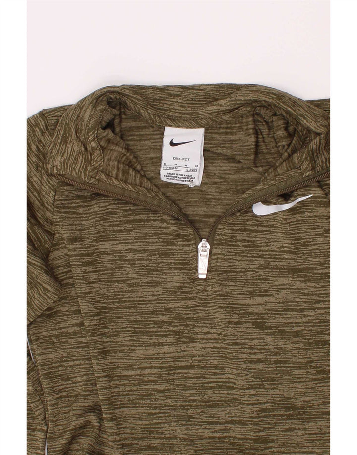 Chłopięcy dres Nike Dri Fit z pulowerem, 5-6 lat, średni khaki nakrapiany