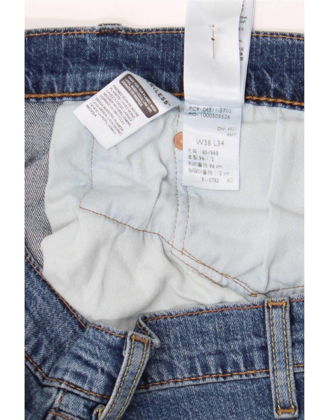 Męskie jeansy Levi's 511 Slim W38 L34 Niebieska bawełna