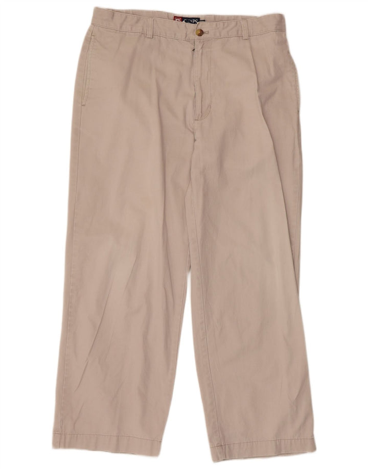 Męskie proste spodnie chino CHAPS W34 L29 Beżowa bawełna