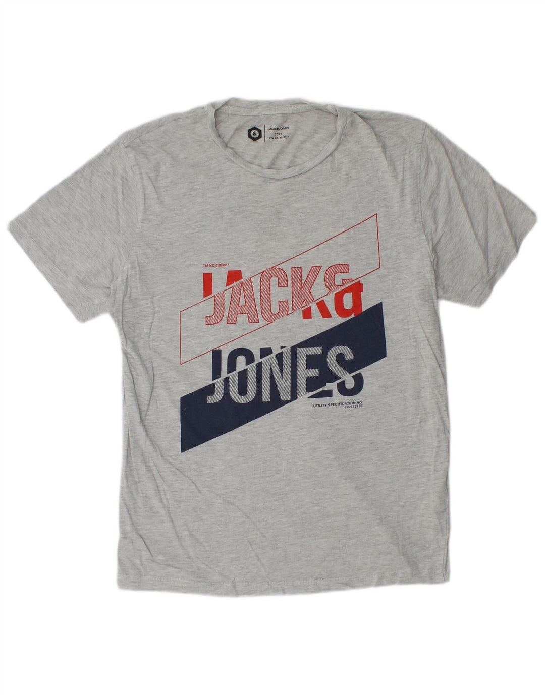 Męski T-shirt z grafiką Jack & Jones, średnioszary, bawełniany