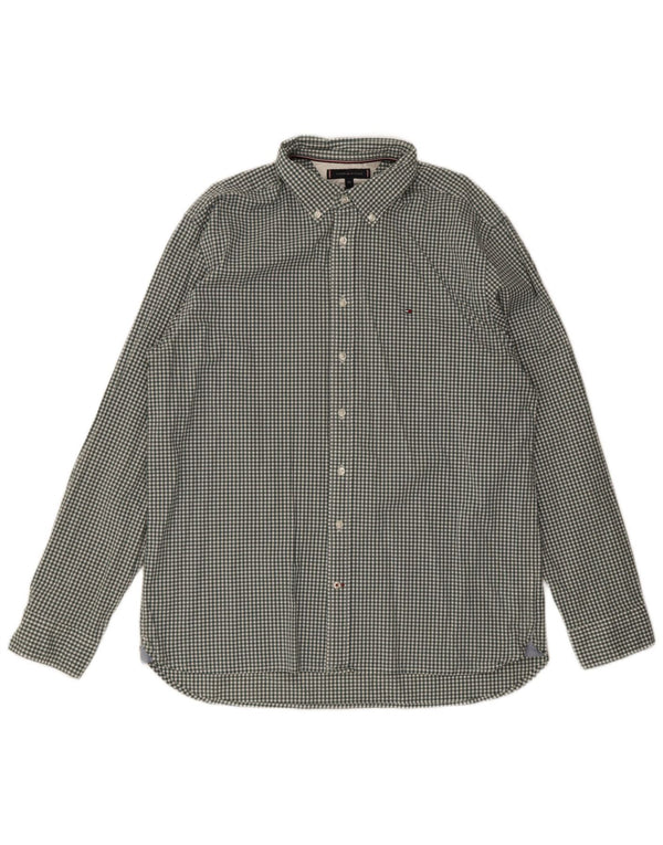 Koszula męska Tommy Hilfiger o regularnym kroju, 2XL, zielona bawełniana kratka