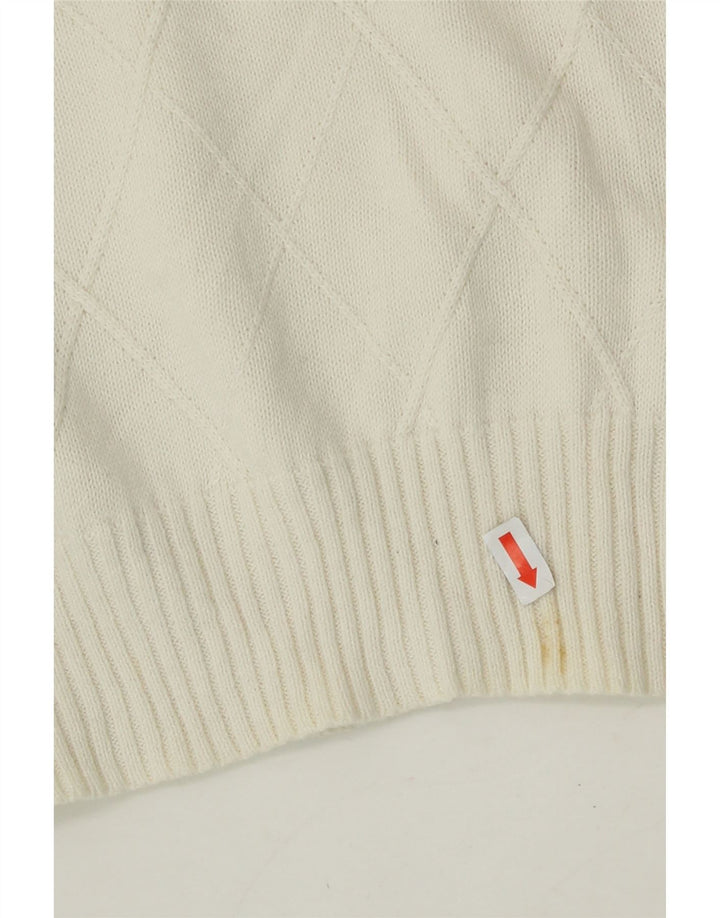 IZOD Mens Vest Tank Top XL White Argyle/Diamond Cotton Vintage Izod and Second-Hand Izod from Messina Hembry 