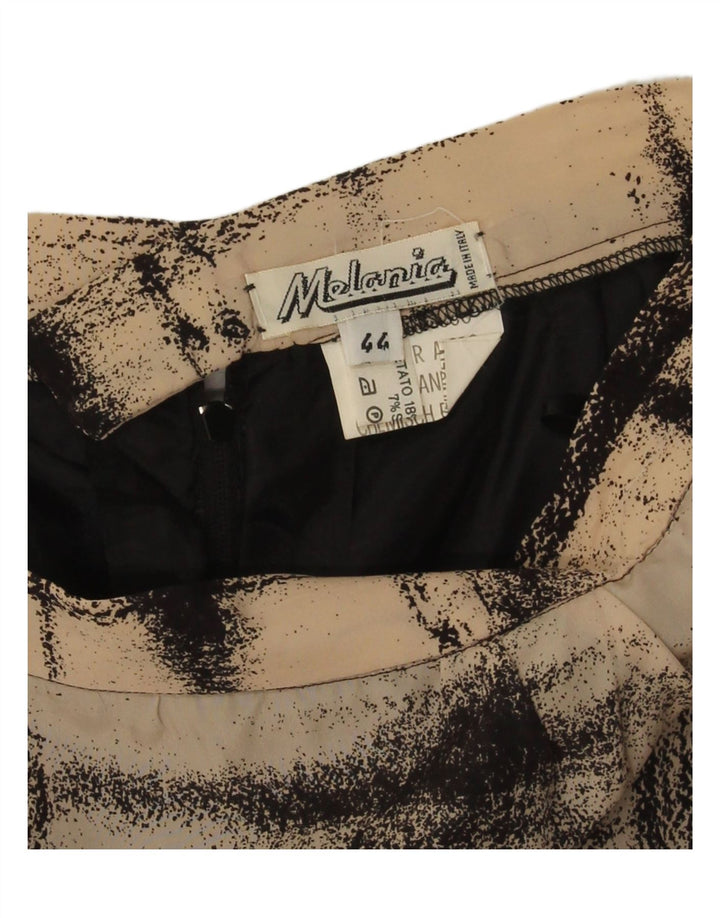 VINTAGE Womens Abstract Pattern A-Line Skirt IT 44 Medium W28  Beige Vintage Vintage and Second-Hand Vintage from Messina Hembry 