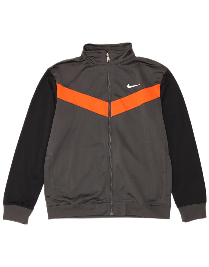 Chłopięca kurtka dresowa Nike 13-14 lat XL Szary poliester z blokami kolorów