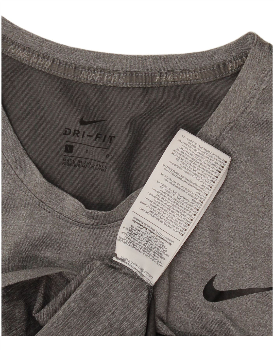 T-shirt damski Nike Dri Fit Top UK 14, duży, szary poliester