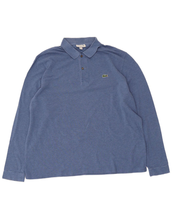 Męska koszulka polo Lacoste z długim rękawem i klasycznym krojem, rozmiar 7 2XL, niebieska bawełna