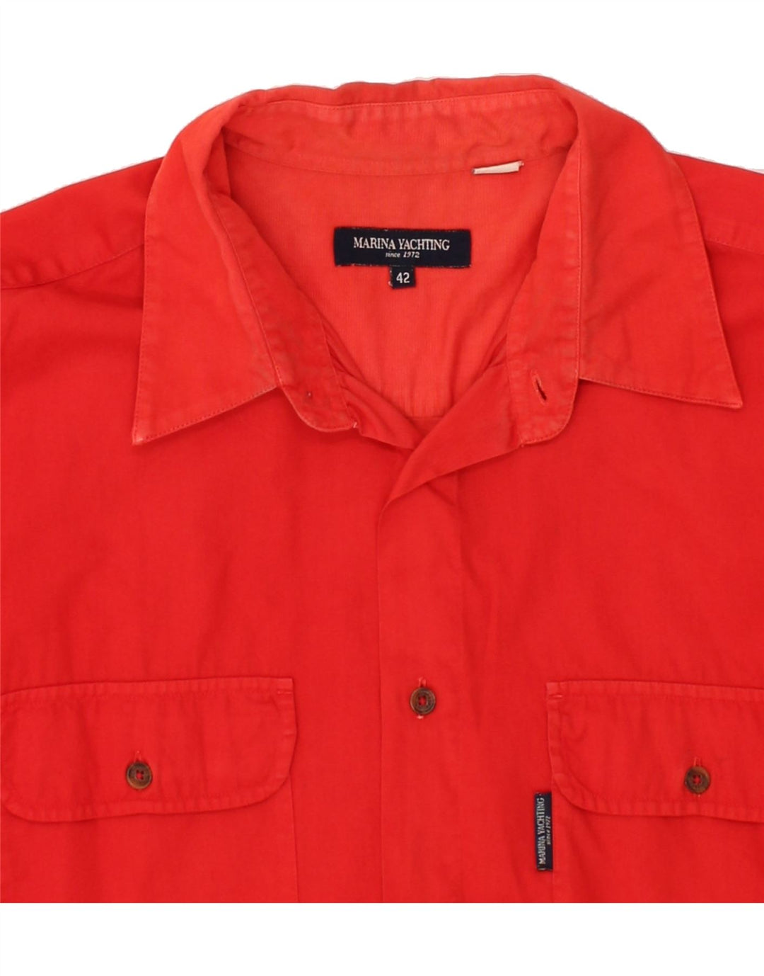 MARINA YACHTING Mens Shirt Size 42 Large Red Cotton Vintage Marina Yachting and Second-Hand Marina Yachting from Messina Hembry 