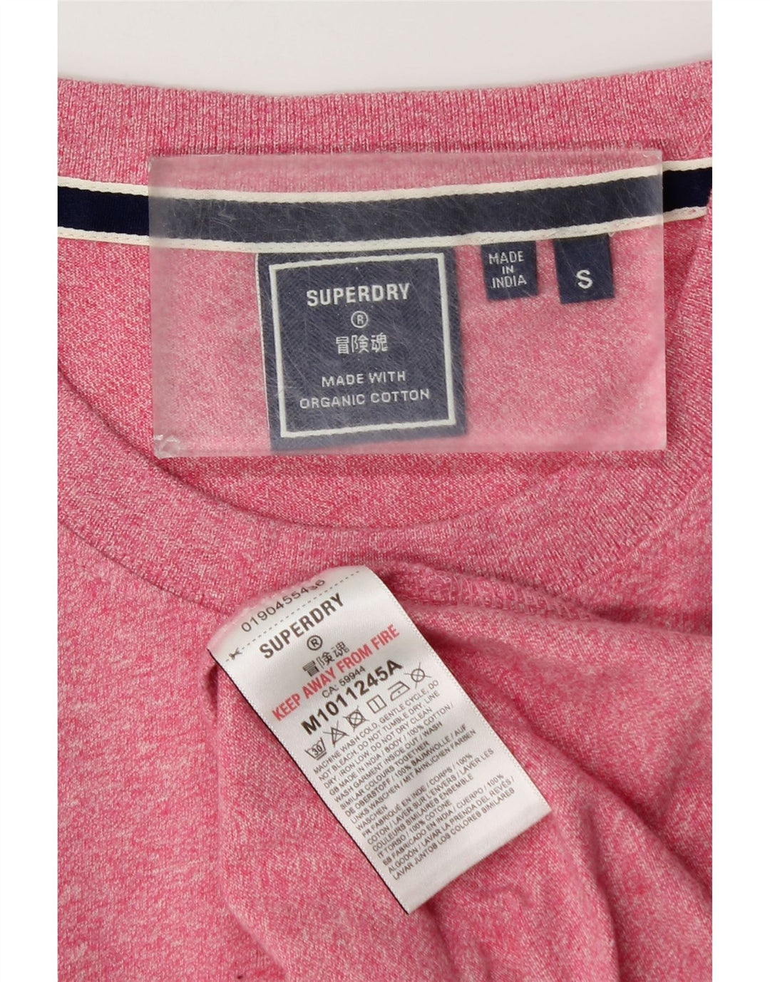 SUPERDRY Męski T-shirt Top Mały Różowy Bawełniany