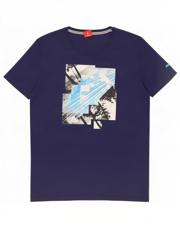 Męski T-shirt Puma z grafiką, duży, granatowy, bawełniany