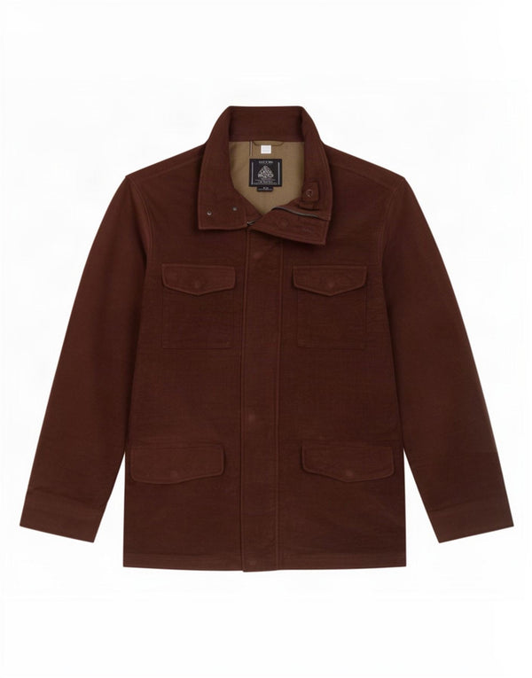 Marks & Spencer Mens Utility Jacket UK 38 Medium Brown Cotton