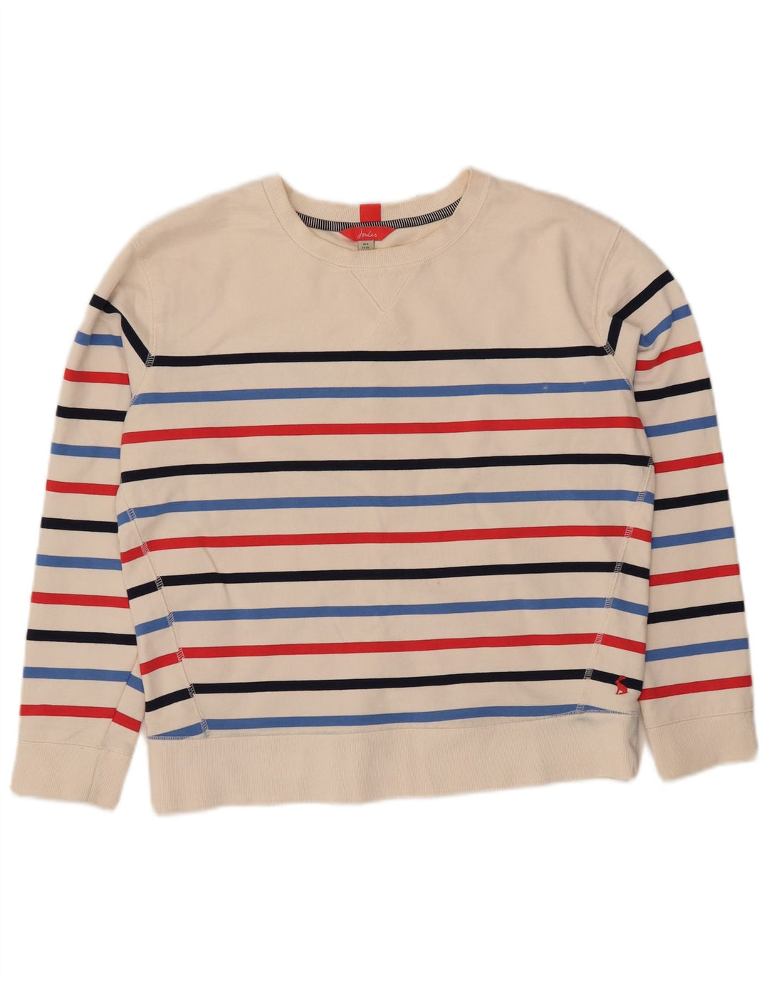 Damski sweter oversize Joules UK 8, bawełniany w małe białe paski
