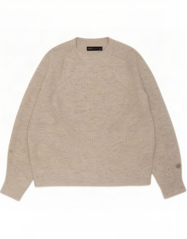 Marks & Spencer Damski sweter z dekoltem w łódkę UK 10 Small Grey Flecked