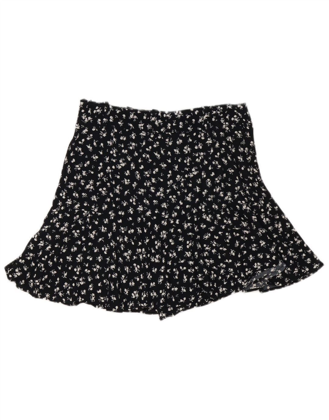 Spódnica mini damska Zara średnia W28 czarna kwiatowa wiskoza
