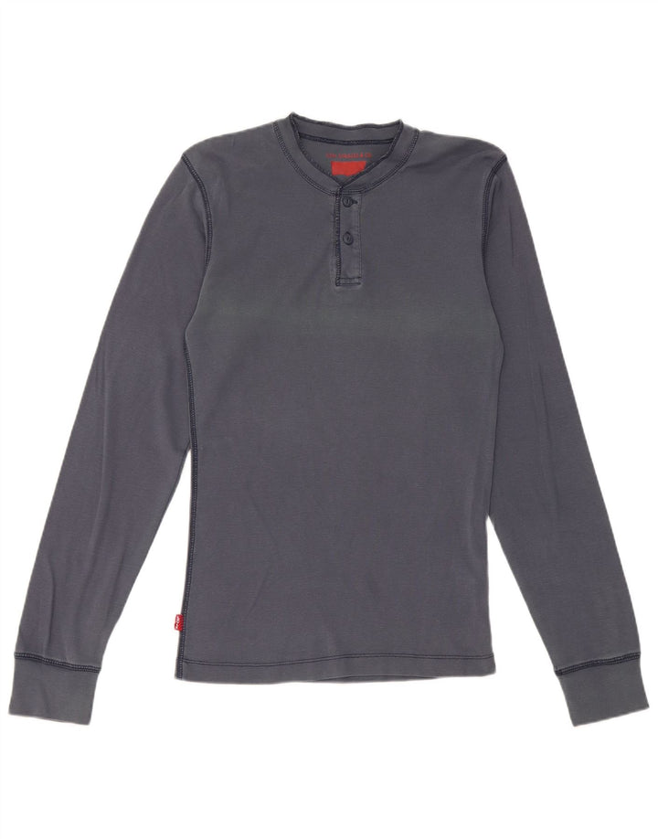 Męski top Levi's z długim rękawem, średni, granatowy, bawełniany