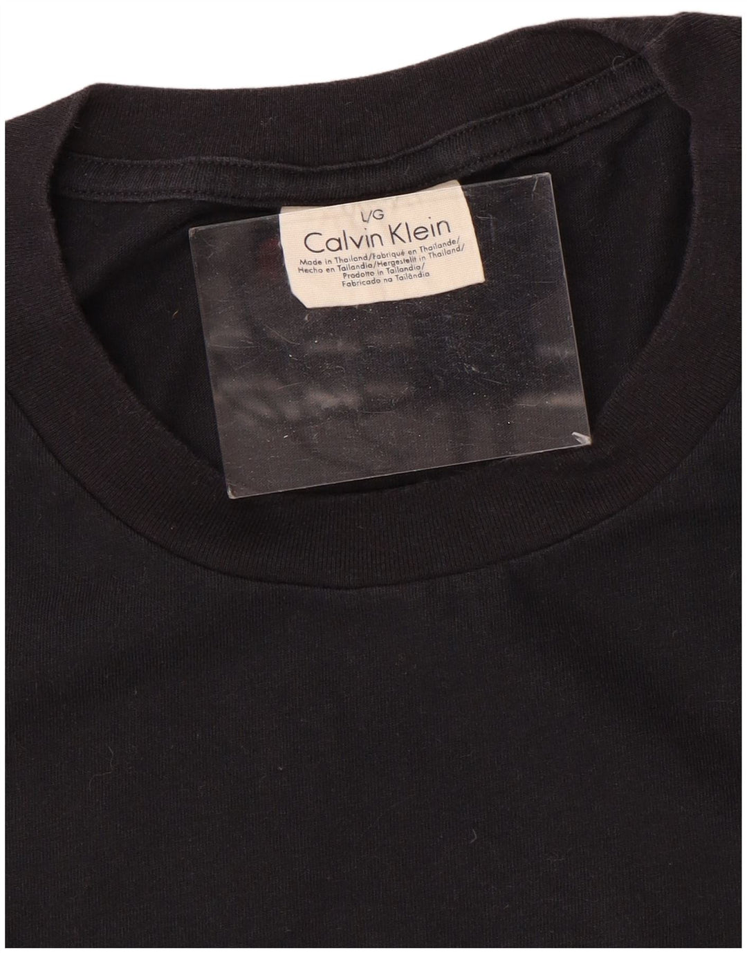 CALVIN KLEIN Męski T-shirt Top, duży, czarny, bawełniany