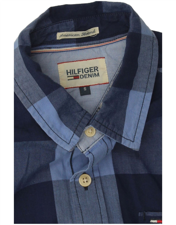 Koszula męska Tommy Hilfiger, mała, bawełniana, w granatową kratkę